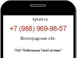 Информация о номере телефона +7 (988) 969-98-57: регион, оператор