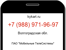 Информация о номере телефона +7 (988) 971-96-97: регион, оператор