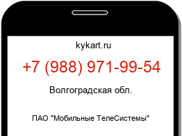 Информация о номере телефона +7 (988) 971-99-54: регион, оператор