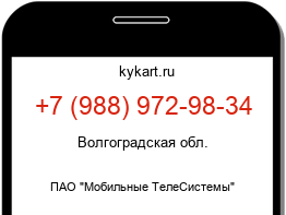 Информация о номере телефона +7 (988) 972-98-34: регион, оператор