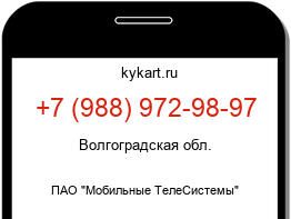 Информация о номере телефона +7 (988) 972-98-97: регион, оператор