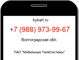 Информация о номере телефона +7 (988) 973-99-67: регион, оператор