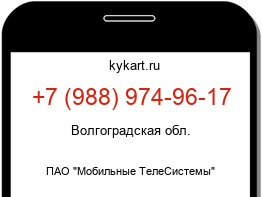 Информация о номере телефона +7 (988) 974-96-17: регион, оператор