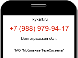 Информация о номере телефона +7 (988) 979-94-17: регион, оператор