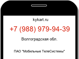 Информация о номере телефона +7 (988) 979-94-39: регион, оператор