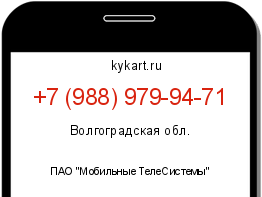 Информация о номере телефона +7 (988) 979-94-71: регион, оператор