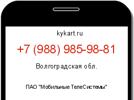 Информация о номере телефона +7 (988) 985-98-81: регион, оператор