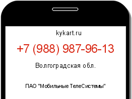 Информация о номере телефона +7 (988) 987-96-13: регион, оператор