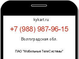 Информация о номере телефона +7 (988) 987-96-15: регион, оператор