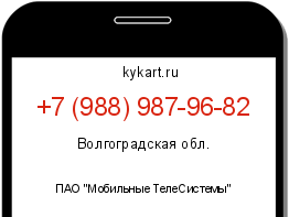 Информация о номере телефона +7 (988) 987-96-82: регион, оператор