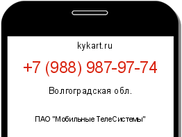 Информация о номере телефона +7 (988) 987-97-74: регион, оператор