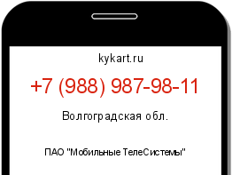 Информация о номере телефона +7 (988) 987-98-11: регион, оператор