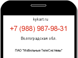 Информация о номере телефона +7 (988) 987-98-31: регион, оператор