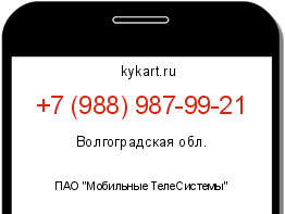 Информация о номере телефона +7 (988) 987-99-21: регион, оператор