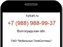 Информация о номере телефона +7 (988) 988-99-37: регион, оператор