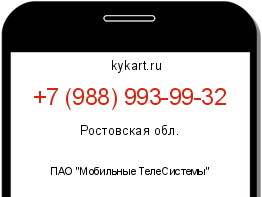 Информация о номере телефона +7 (988) 993-99-32: регион, оператор