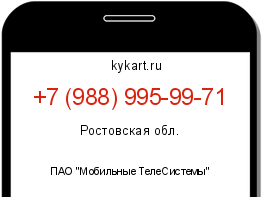 Информация о номере телефона +7 (988) 995-99-71: регион, оператор