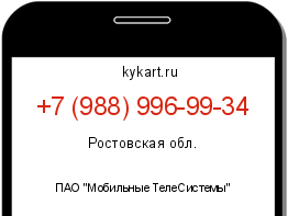 Информация о номере телефона +7 (988) 996-99-34: регион, оператор