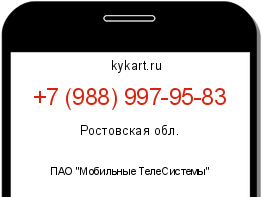 Информация о номере телефона +7 (988) 997-95-83: регион, оператор
