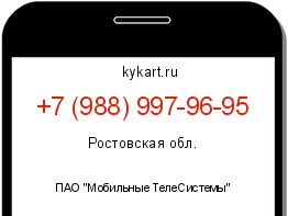Информация о номере телефона +7 (988) 997-96-95: регион, оператор