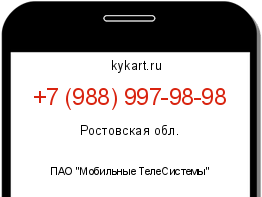 Информация о номере телефона +7 (988) 997-98-98: регион, оператор