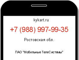 Информация о номере телефона +7 (988) 997-99-35: регион, оператор