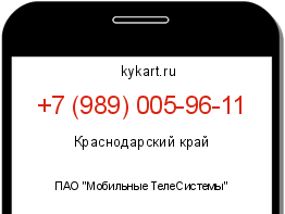 Информация о номере телефона +7 (989) 005-96-11: регион, оператор