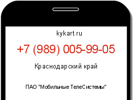 Информация о номере телефона +7 (989) 005-99-05: регион, оператор