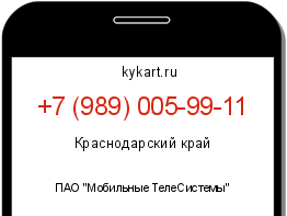 Информация о номере телефона +7 (989) 005-99-11: регион, оператор