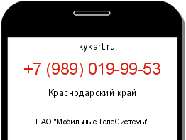 Информация о номере телефона +7 (989) 019-99-53: регион, оператор