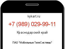 Информация о номере телефона +7 (989) 029-99-11: регион, оператор