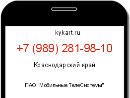 Информация о номере телефона +7 (989) 281-98-10: регион, оператор