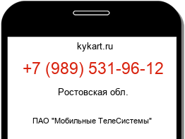 Информация о номере телефона +7 (989) 531-96-12: регион, оператор