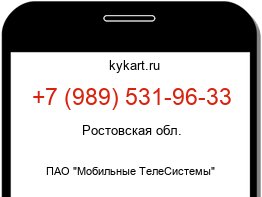 Информация о номере телефона +7 (989) 531-96-33: регион, оператор