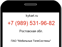Информация о номере телефона +7 (989) 531-96-82: регион, оператор