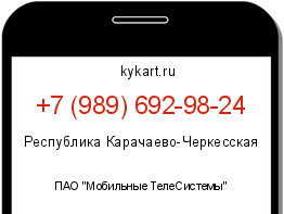 Информация о номере телефона +7 (989) 692-98-24: регион, оператор