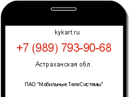 Информация о номере телефона +7 (989) 793-90-68: регион, оператор