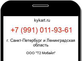 Информация о номере телефона +7 (991) 011-93-61: регион, оператор