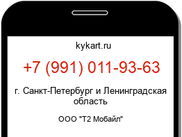 Информация о номере телефона +7 (991) 011-93-63: регион, оператор