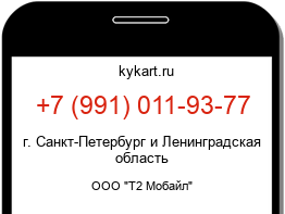 Информация о номере телефона +7 (991) 011-93-77: регион, оператор