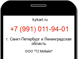 Информация о номере телефона +7 (991) 011-94-01: регион, оператор