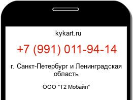 Информация о номере телефона +7 (991) 011-94-14: регион, оператор
