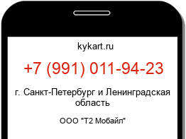 Информация о номере телефона +7 (991) 011-94-23: регион, оператор