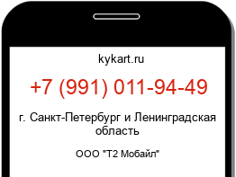 Информация о номере телефона +7 (991) 011-94-49: регион, оператор