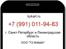 Информация о номере телефона +7 (991) 011-94-83: регион, оператор