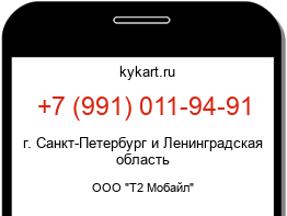 Информация о номере телефона +7 (991) 011-94-91: регион, оператор