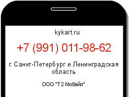Информация о номере телефона +7 (991) 011-98-62: регион, оператор
