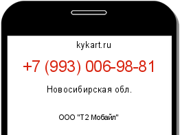 Информация о номере телефона +7 (993) 006-98-81: регион, оператор