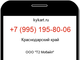 Информация о номере телефона +7 (995) 195-80-06: регион, оператор