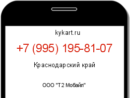 Информация о номере телефона +7 (995) 195-81-07: регион, оператор